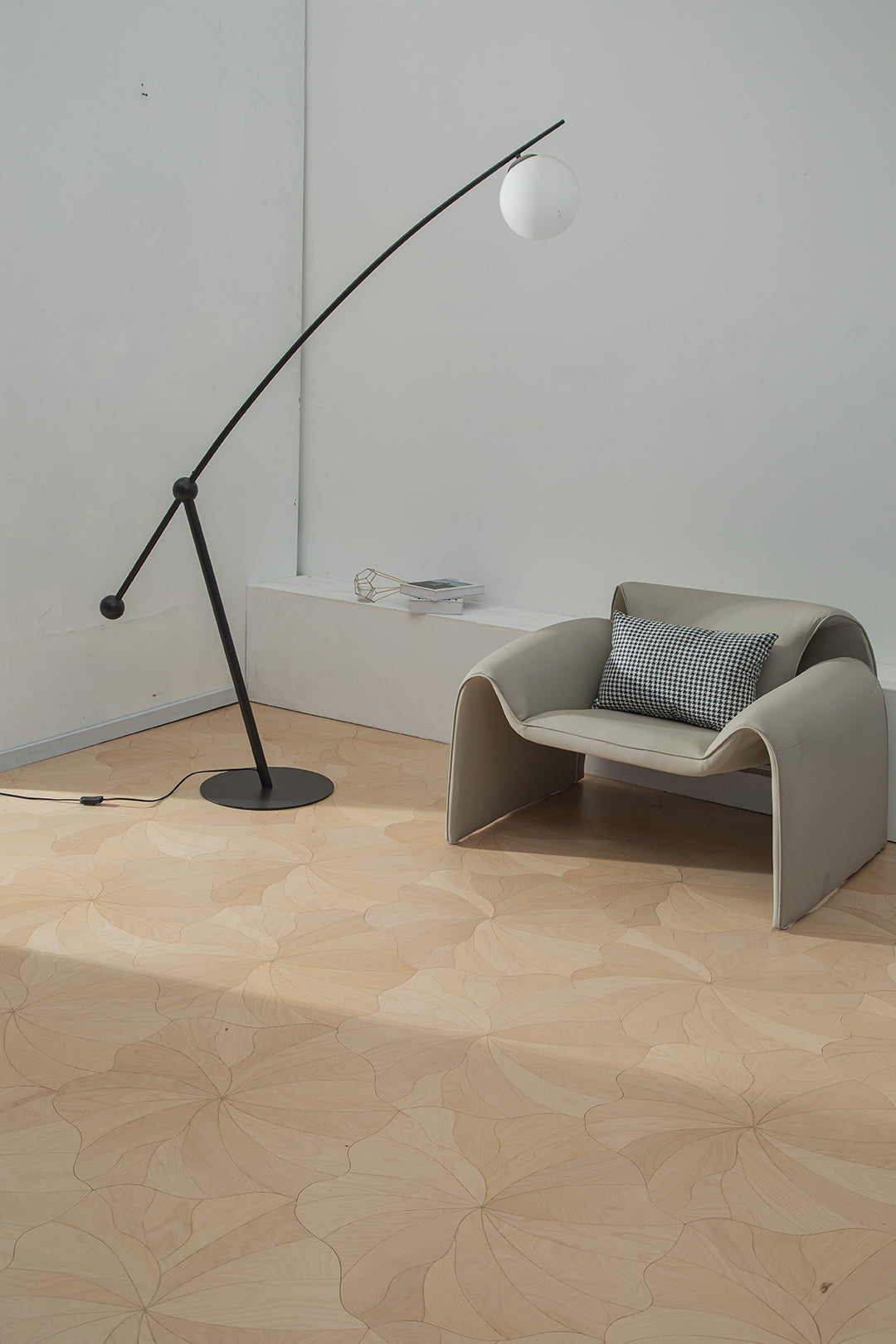 YXP383 White Birch Blooming Petal Parquet Flooring | Peony Series