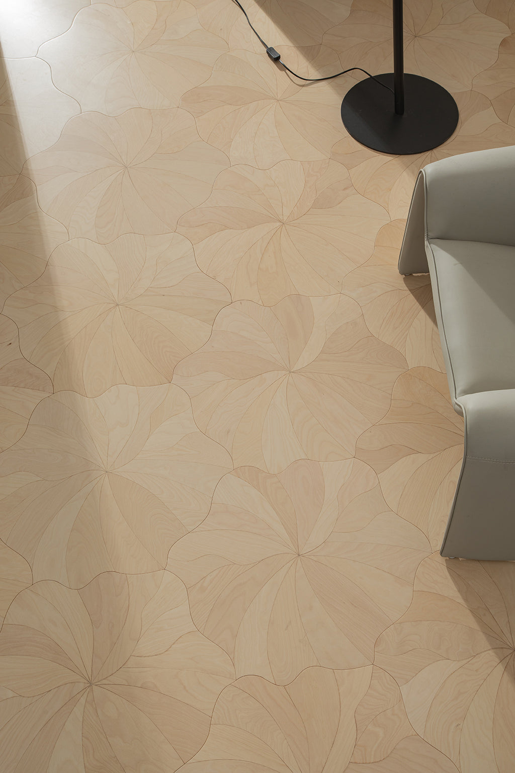 YXP383 White Birch Blooming Petal Parquet Flooring | Peony Series