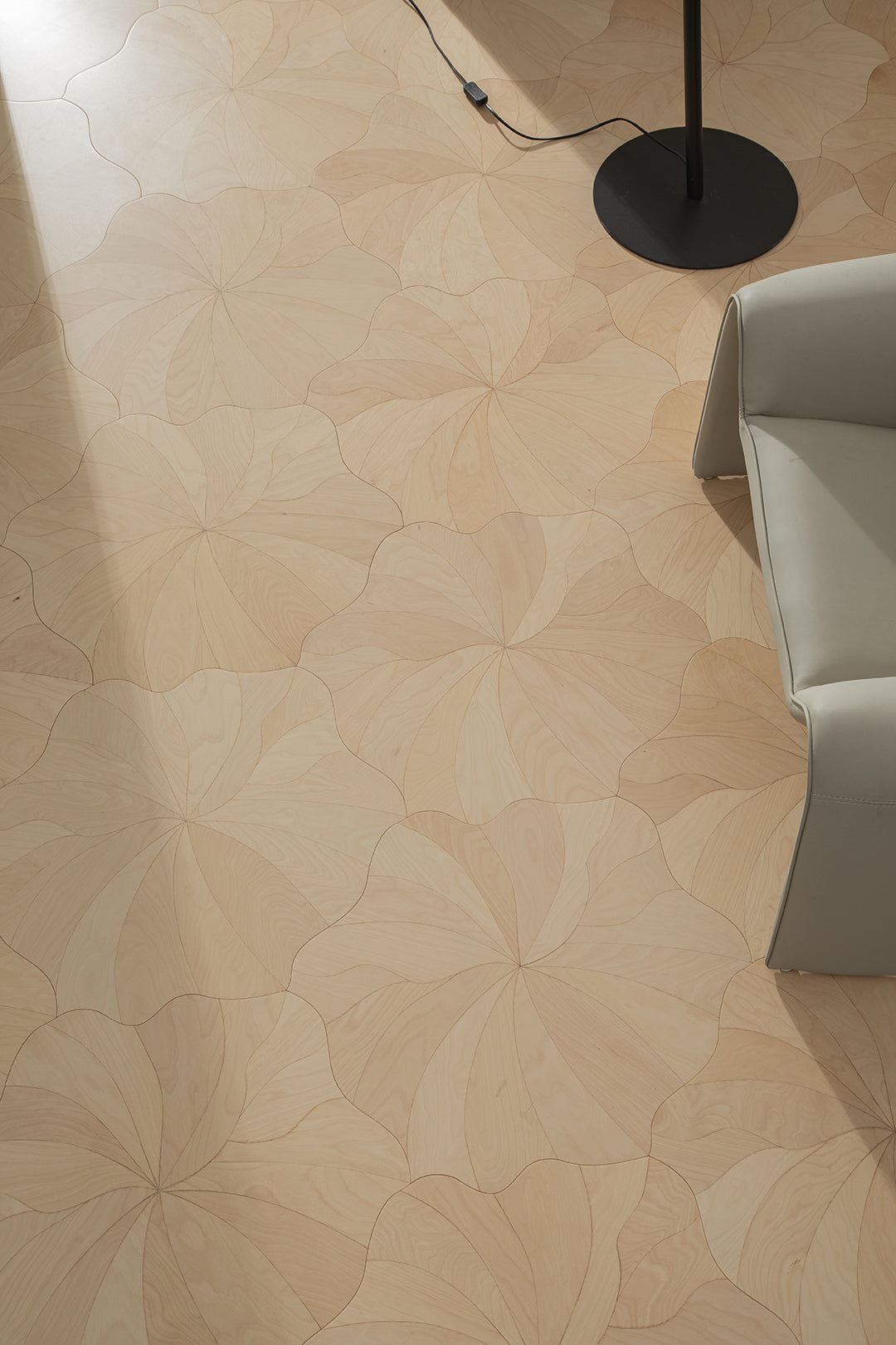 YXP383 White Birch Blooming Petal Parquet Flooring | Peony Series