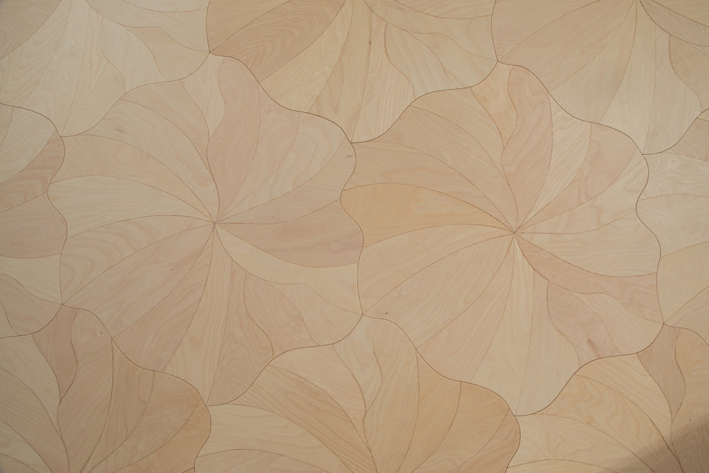 YXP383 White Birch Blooming Petal Parquet Flooring | Peony Series