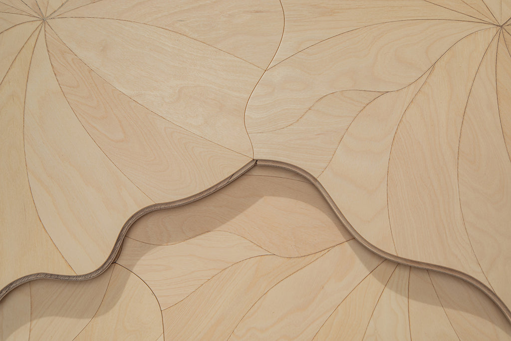 YXP383 White Birch Blooming Petal Parquet Flooring | Peony Series
