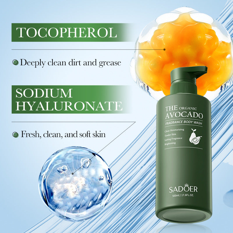 Avocado Fragrance Shower Gel SADOER Skin Rejuvenation Cleansing Body Wash Cross-Border Wholesale