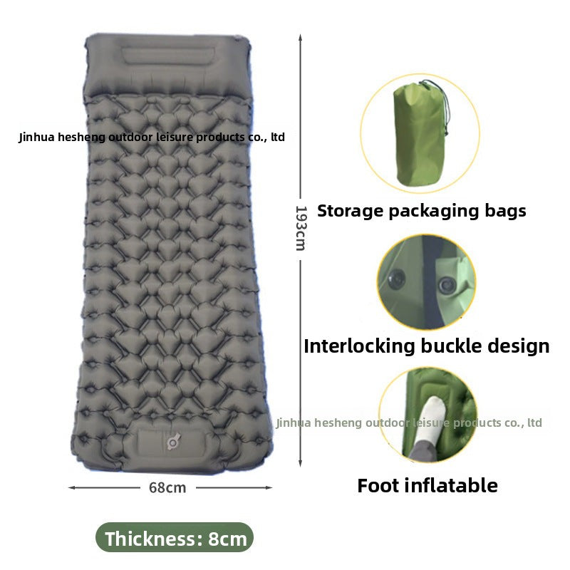 Inflatable Mattress Outdoor Lightweight Camping Moisture-Proof Travel Car Nap Tent Camping Automatic Inflatable Mat