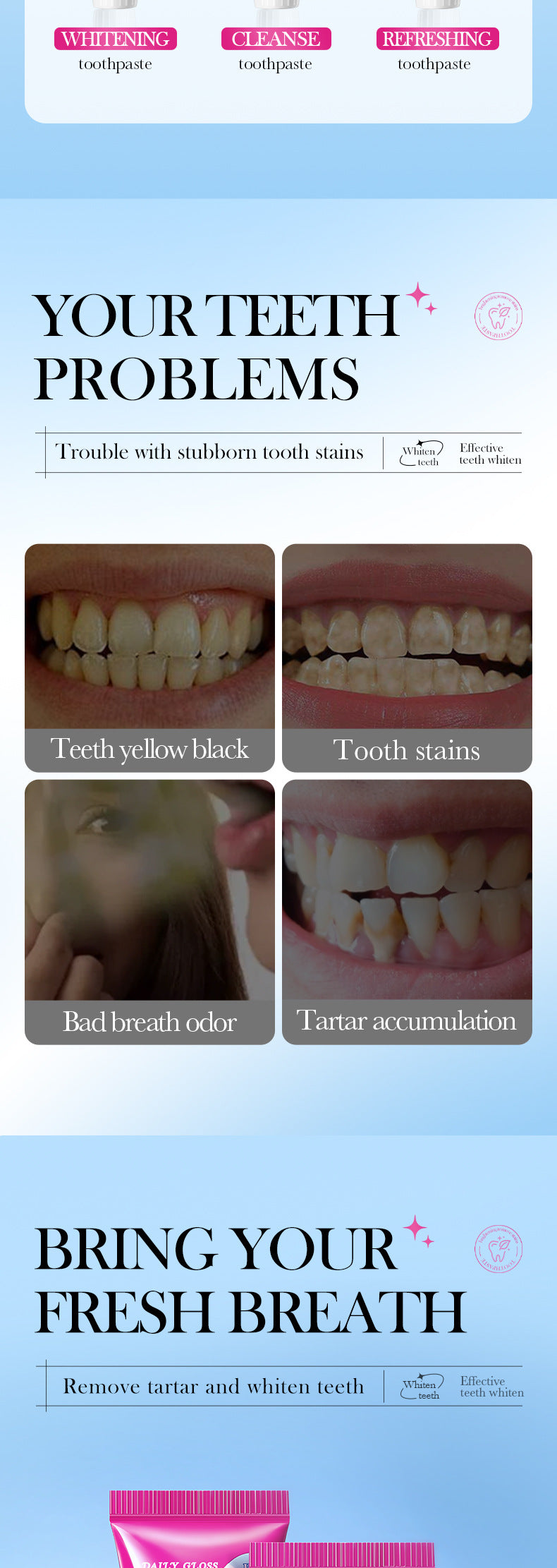 Sakura Mint Whitening Toothpaste SADOER Teeth Cleaning Oral Toothpaste Cross-Border Wholesale