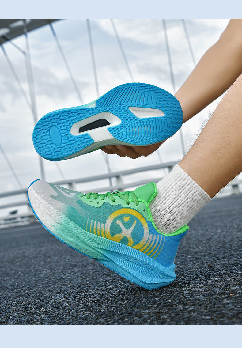 Massk New2025Carbon Plate Popcorn Bottom Running Shoes Men's Marathon Children's Sports Shoes Training Shoes