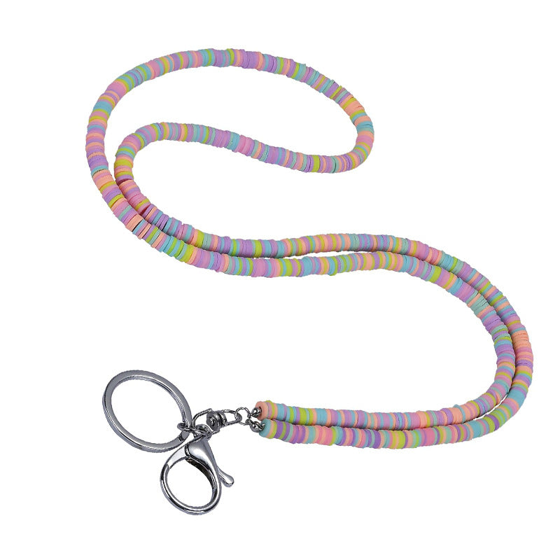 Bohemian Style Necklace Colorful Soft Clay Phone Key Beach Necklace Work Badge Pendant Women's Soft Clay Necklace