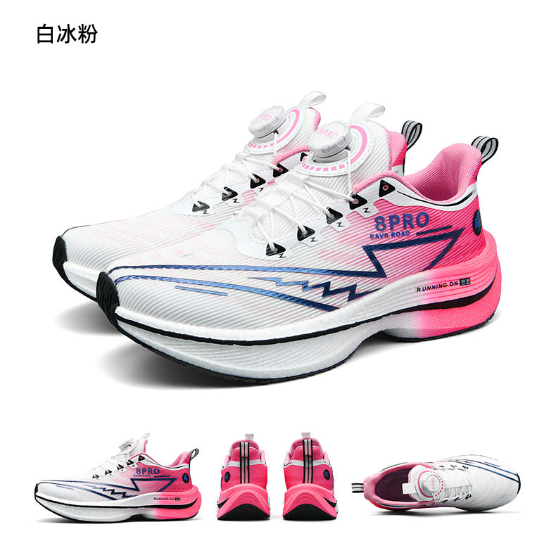 Red Rabbit8pro Button Student Sports Shoes for Men and Women, Carbon Plate Lightweight Shock-Absorbing Running Shoes, Candy Colors