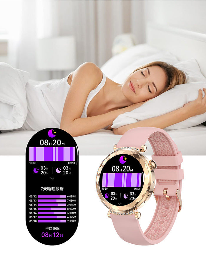 HK88Smart Watch1.19inch Bluetooth Call True Heart Rate Pedometer Sleep Monitor Women's Sports Watch