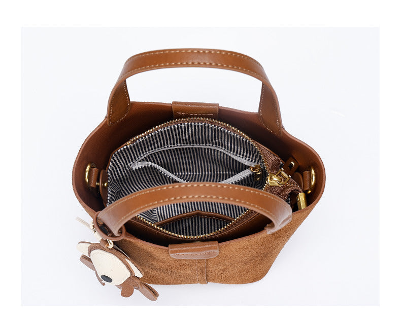 European and American Retro Melad Niche Matte Handheld Bucket Bag Fashion Women's Bag Light Luxury Single Shoulder Crossbody Bag