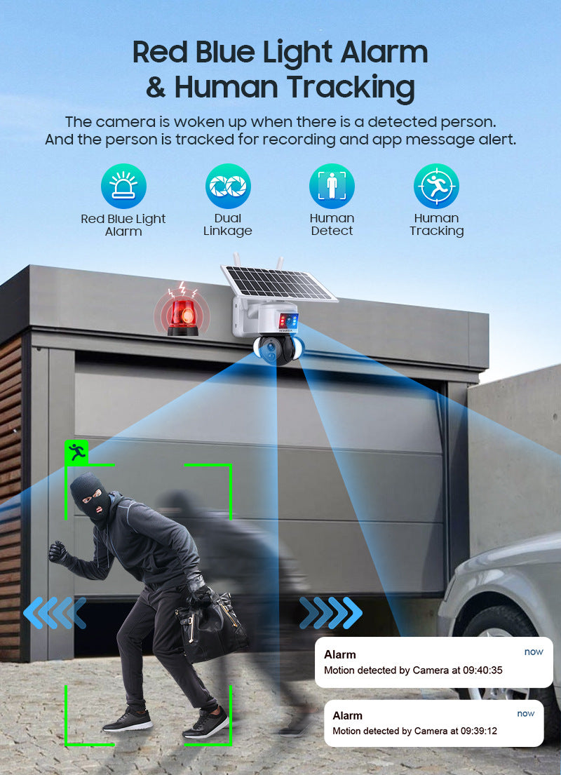 Private Model4G Solar-powered Camera600Wan Camera HD Outdoor Wireless WiFi Infrared Monitoring