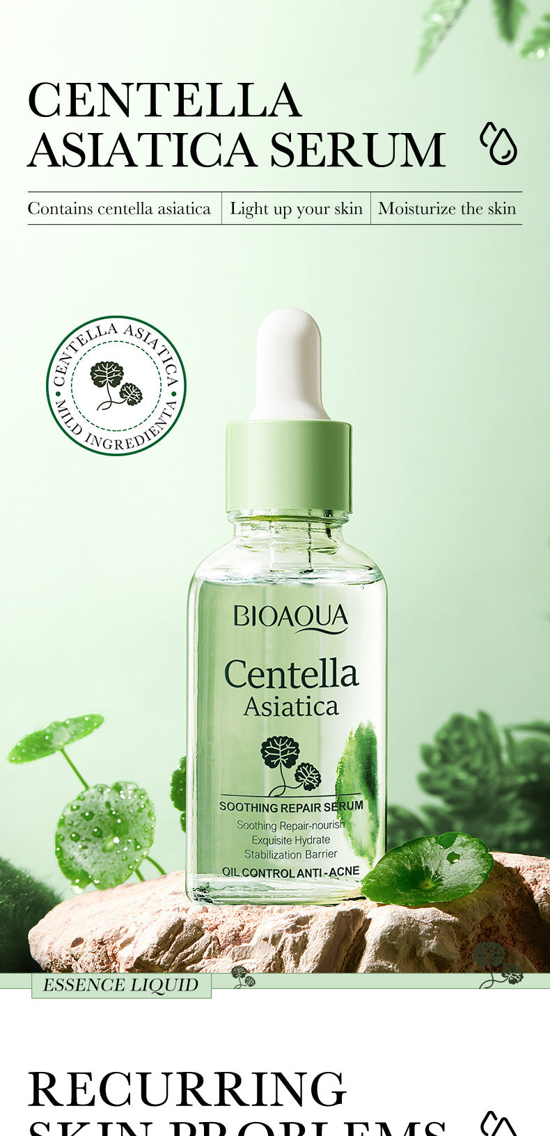 Centella Asiatica Essence30ml BIOAOUA Moisturizing and Hydrating Wholesale for Cross-Border Trade