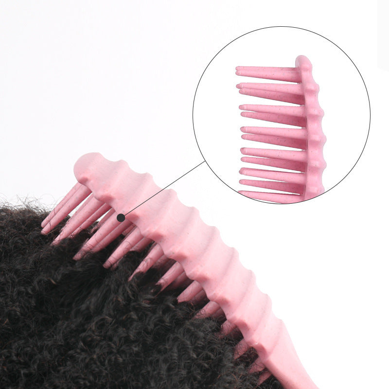 Curling Hair Special Three-Prong Comb Anti-Clumping Wide-Tooth Comb Smooth Hair Dry and Wet Dual-Use Comb Scalp Massage Hard-Tooth Hair Styling Comb