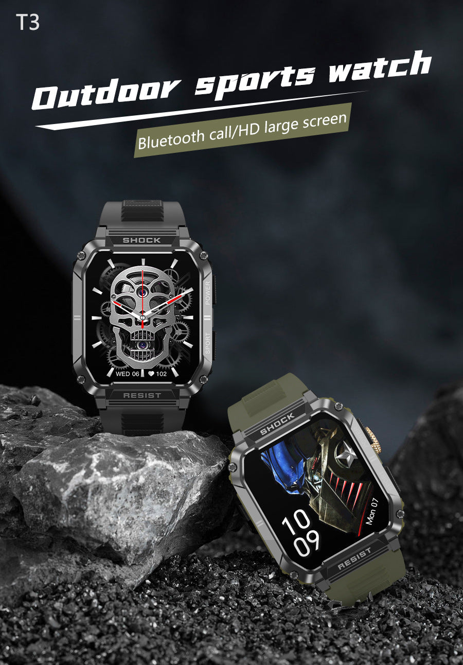 T3Smart Watch Bluetooth Call True Heart Rate Step Sleep Monitoring IP68Deep Waterproof Sports Tri-Proof