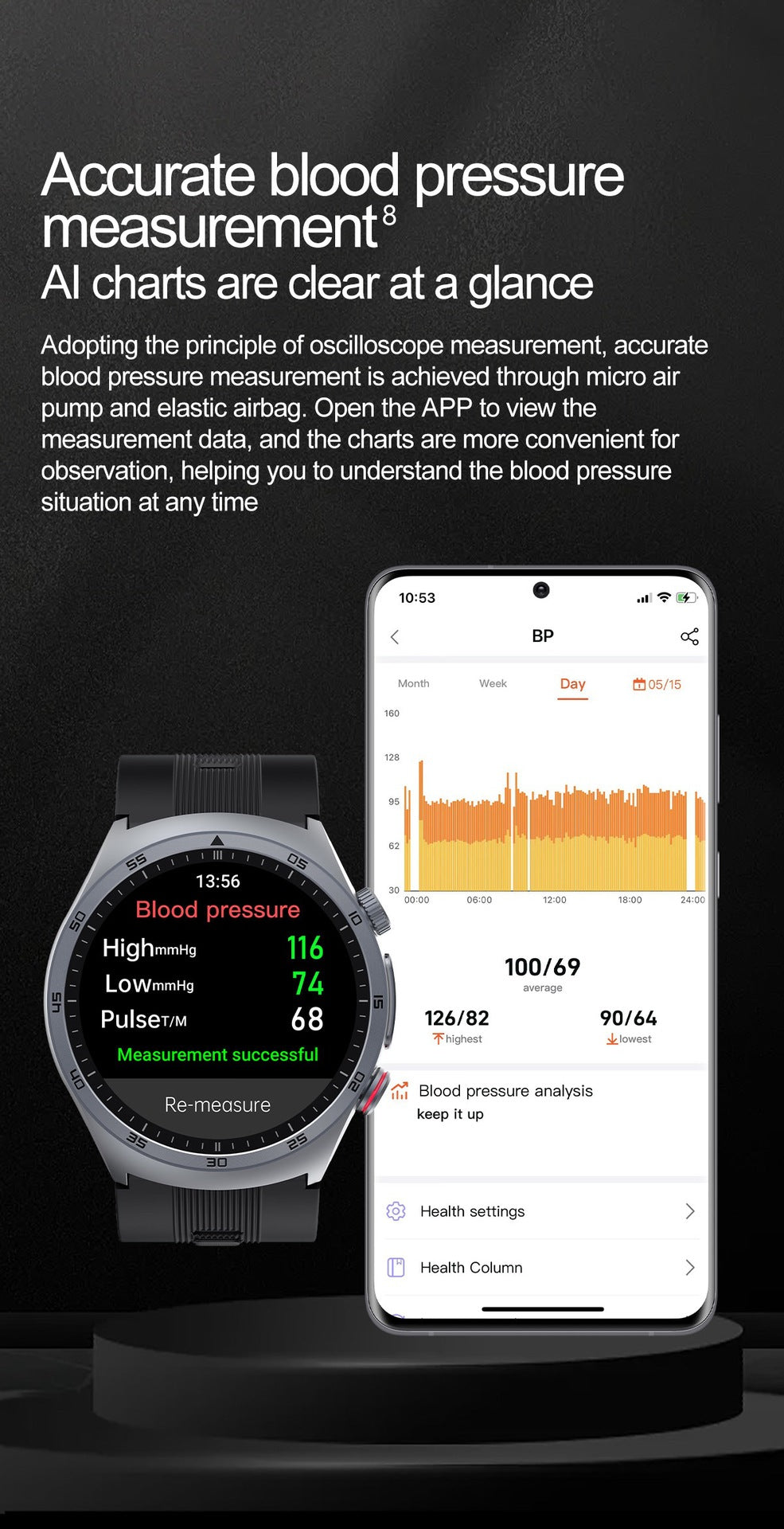 S25Pump Blood Pressure Watch Blood Sugar Blood Oxygen Bluetooth Call Heart Rate Blood Oxygen Monitoring Pump Blood Pressure Watch