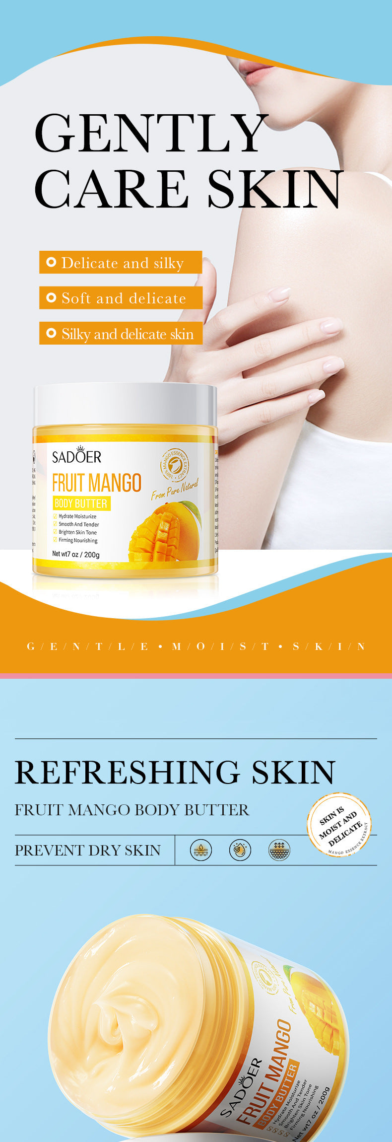 Full English Plant Body Lotion SADOER Avocado Moisturizing Rose Butter Body Lotion  Wholesale