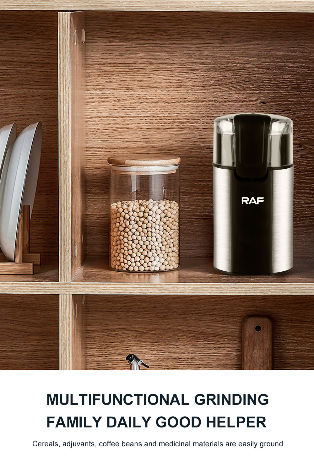 RAF European Standard Export Lightweight Coffee Grinder Household Fully Automatic Coffee Bean Grinder Dry Grinder