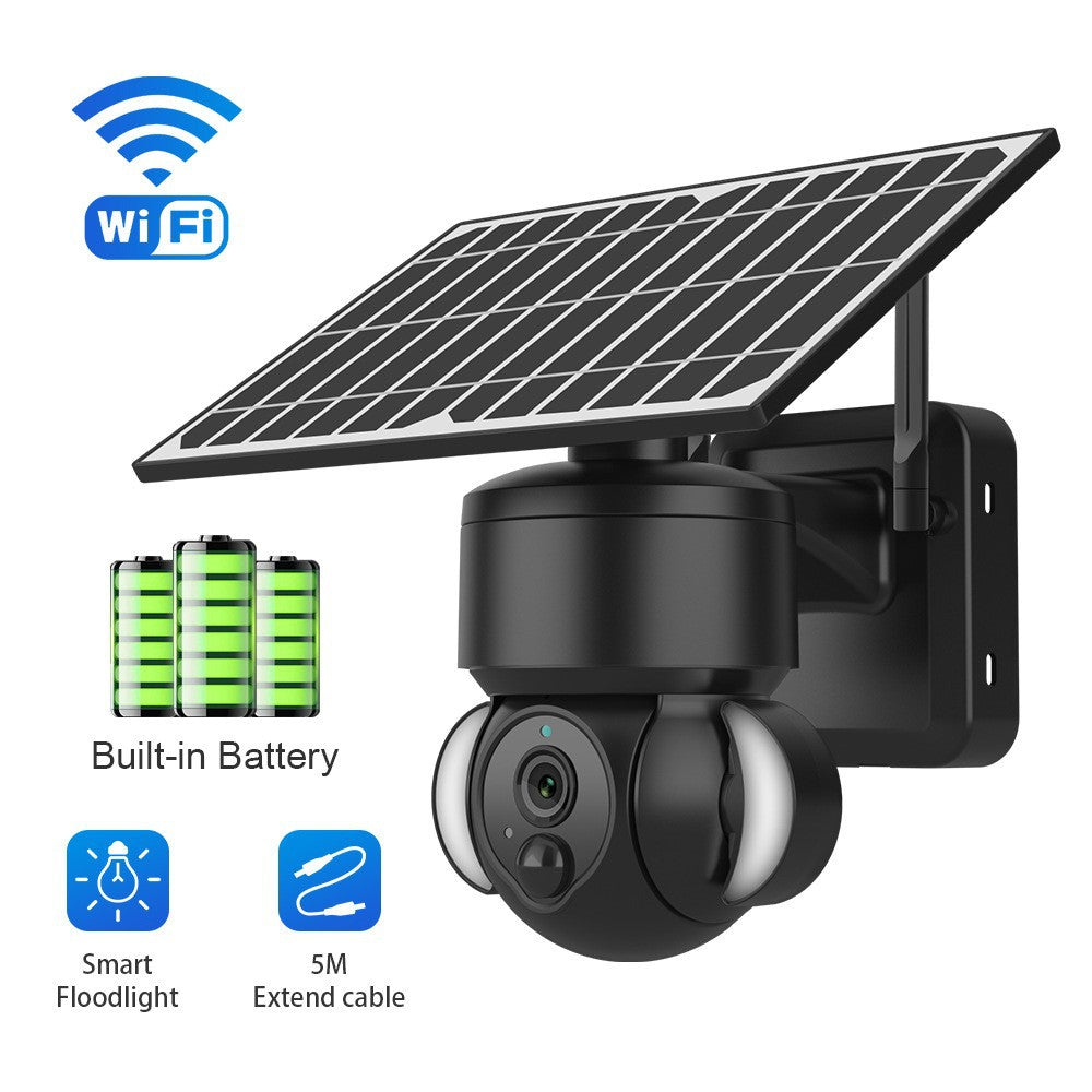 New Low-Power Solar Energy3MP HD Camera Phone Remote Monitoring Sound Light Warning