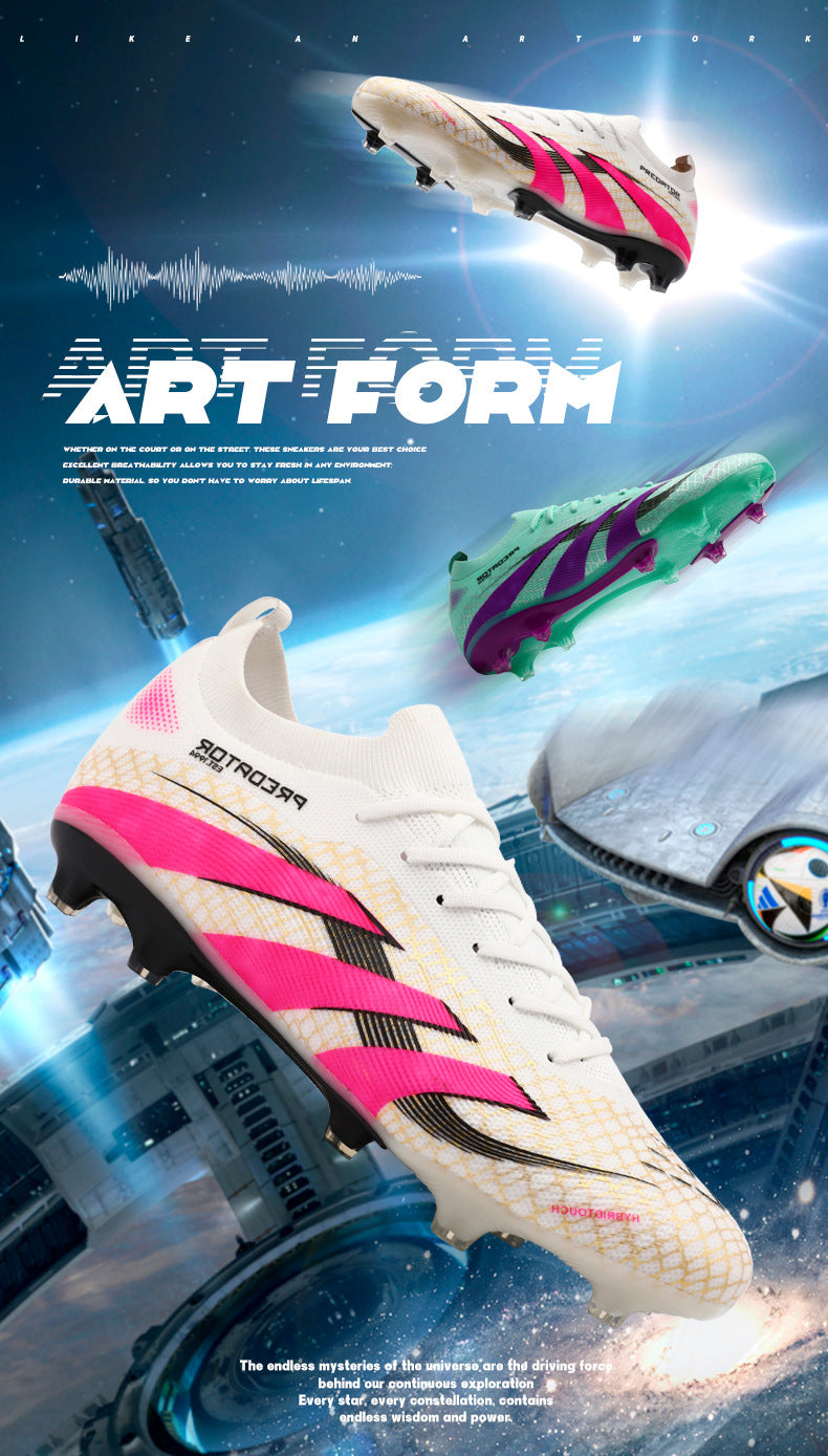 2025New Football Shoes for Men and Women, Youth Students, Fashionable and Comfortable, Long Spikes, Low-top, Factory Direct Sale