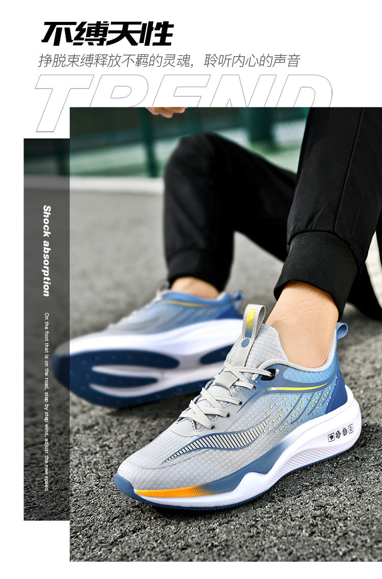 Spring and summer new style comfortable breathable running shoes racing soft sole shock-absorbing youth boys' wear-resistant non-slip sports shoes