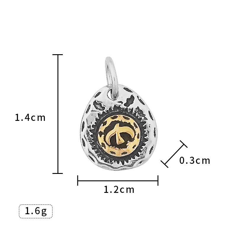 New Stainless Steel Necklace Accessories Japanese Takahashi Goro Cross Wheel Disc Chain Titanium Steel Eagle Hook Taijiao Chain