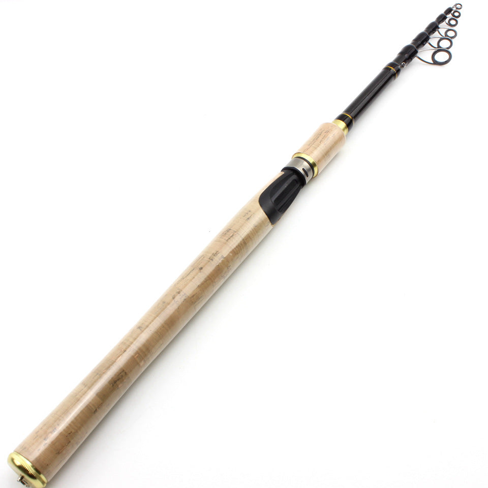 Wooden Handle Telescopic Lure Rod Ultra Short Ultra Light Straight Handle Lure Rod Bass Rod Popular in Europe and America