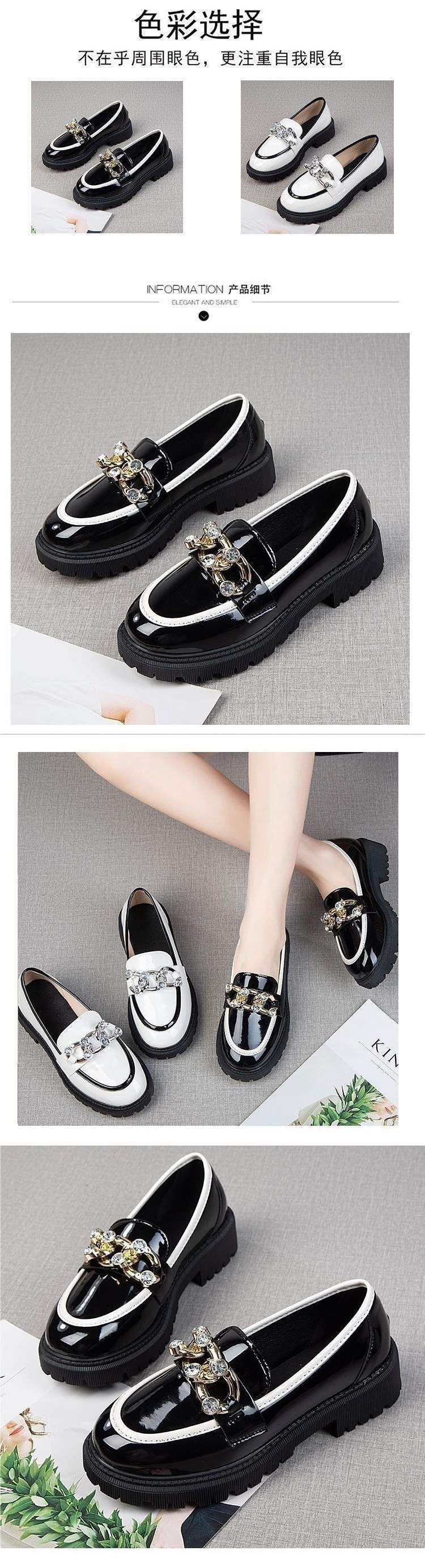 Women's Brand Single Shoes2025New versatile soft-soled slip-on loafers British style round toe shoes