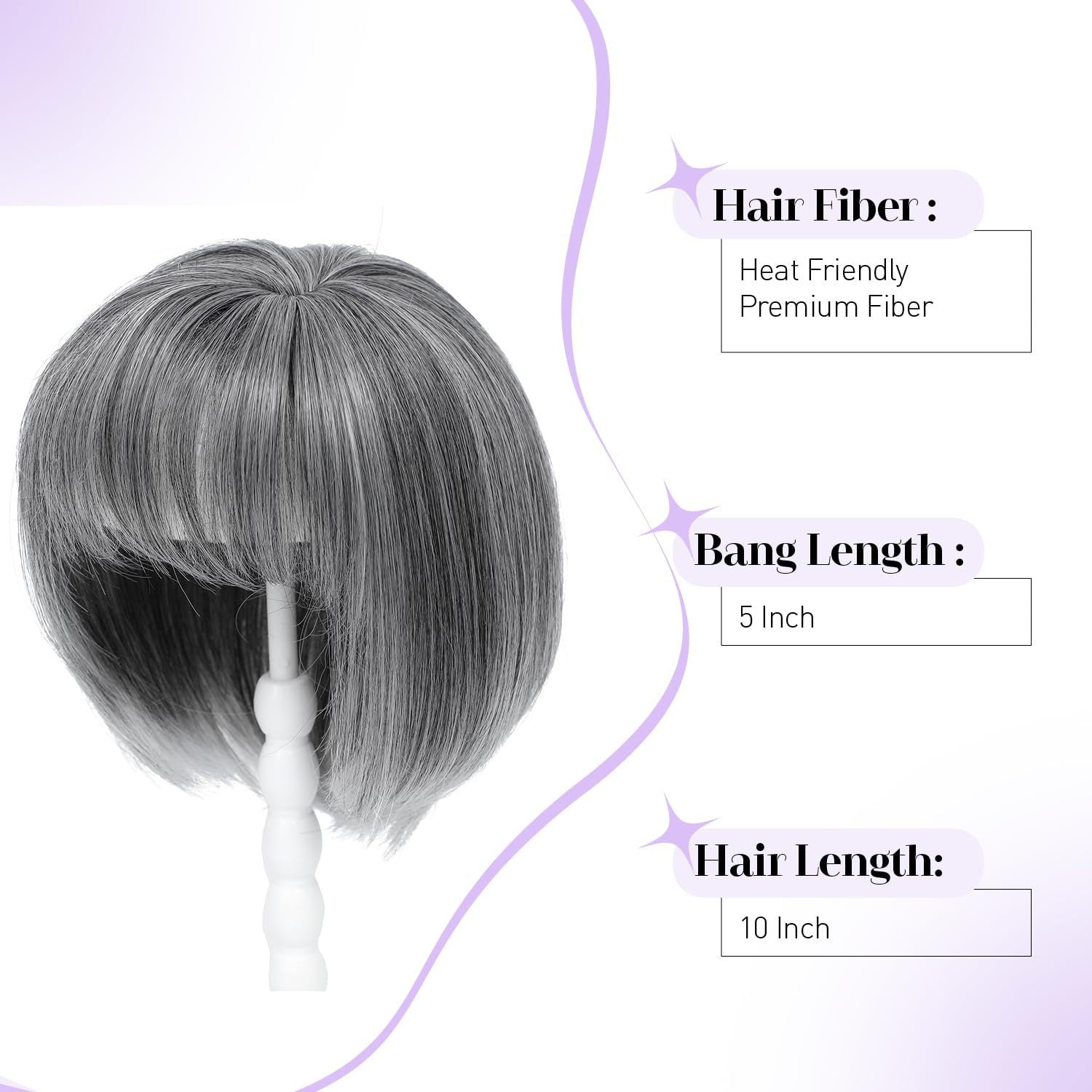 Women's Hair Topper Hairpiece bobo Head Export Cross-Border European and American Synthetic Hair Bangs Hairpiece