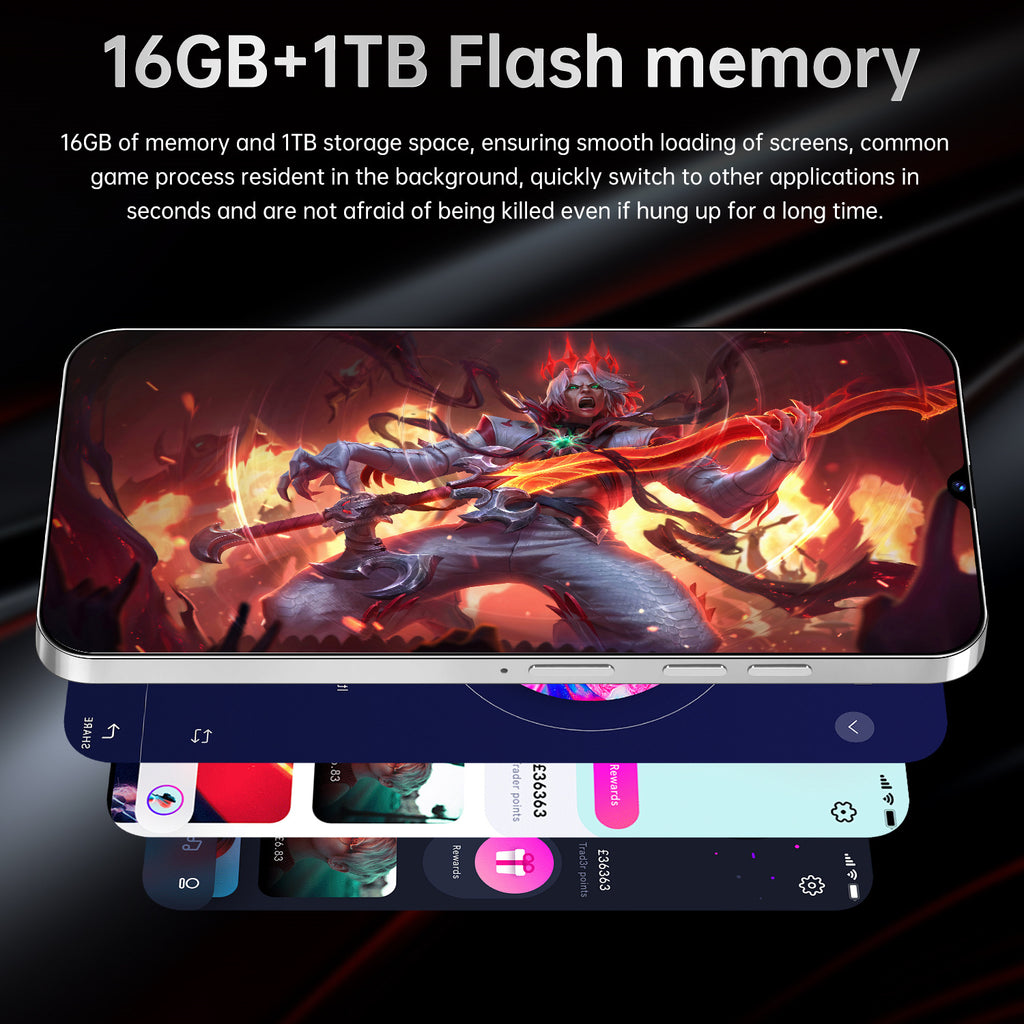 Hot Sale New C30 Pro Mobile Phone16+1T Android Smart Large Screen Mobile Phone Manufacturer(Popular)