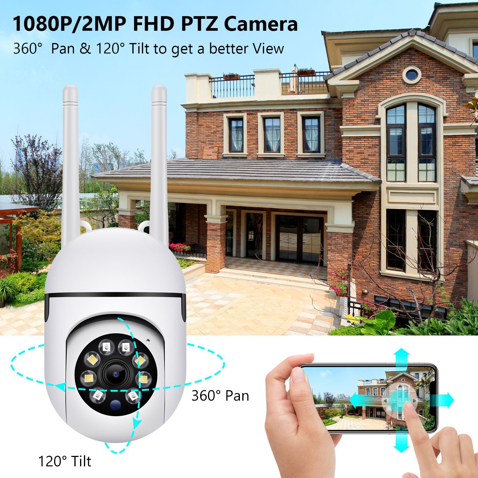 Minions Surveillance Dome Camera Factory direct sales dual antenna mount wireless camera for indoor home use WiFi Ball Machine