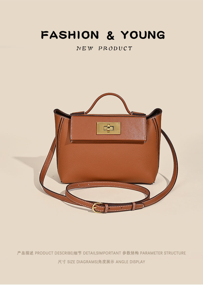 New European and American Style Kelly Bag Versatile Dumpling Bag High-Quality Texture Top Layer Fashion Women's Handbag Tote Shoulder Crossbody Bag