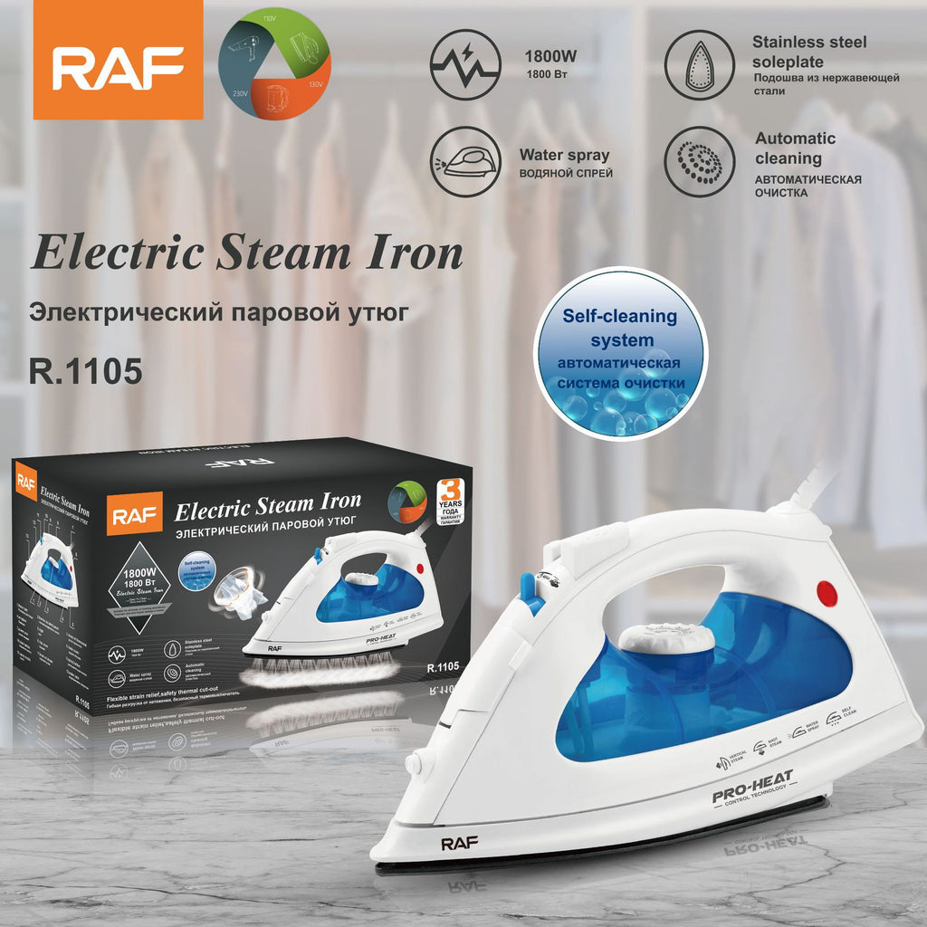 RAF European Standard Household Handheld Steam Ironing Machine Garment Steamer Small Portable Dry and Wet Dual-use Electric Iron