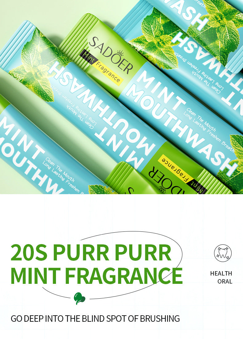 Full English Mouthwash Box Set SADOER Disposable Portable Oral Cleaning Care  Foreign Trade Wholesale