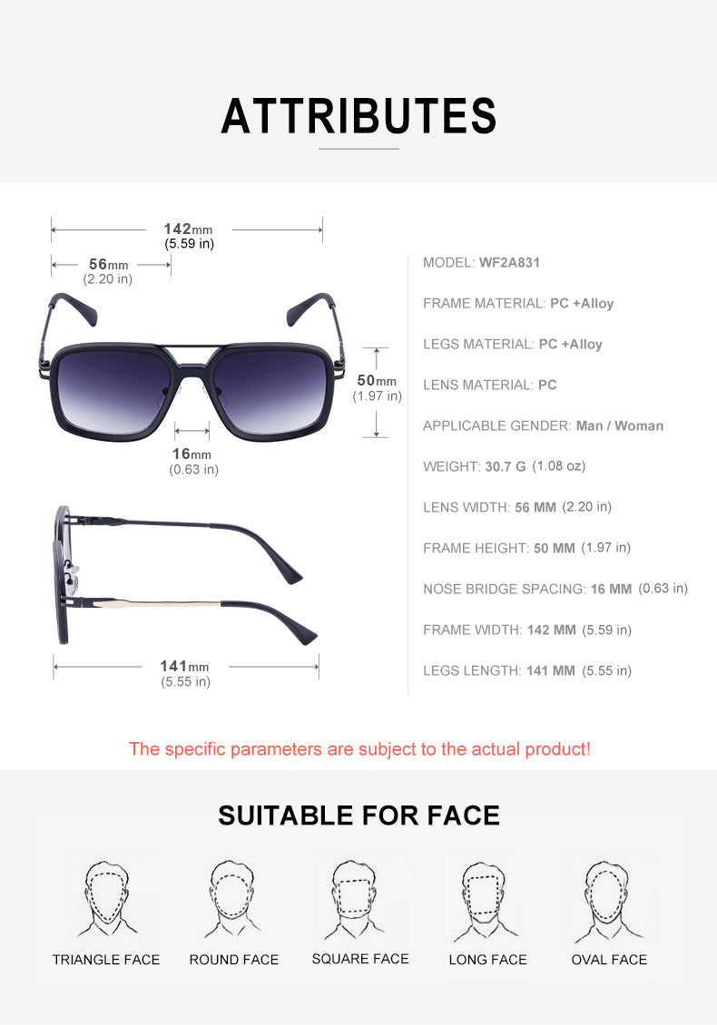 2025New style sunglasses for men with a high-end feel, vintage driving sunglasses, square frame glasses wholesale