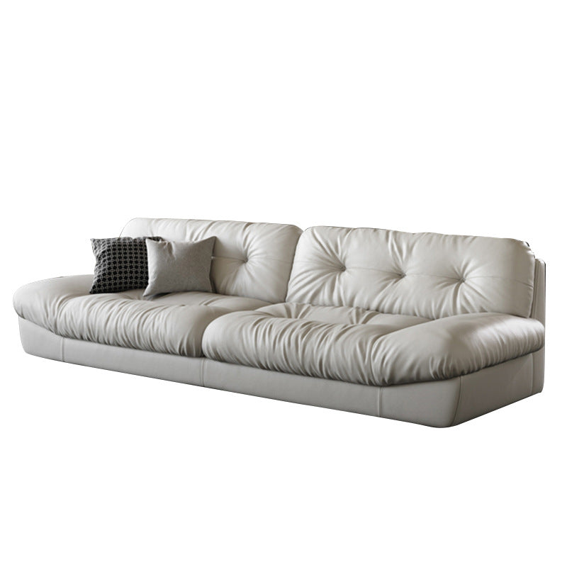 Italian Minimalist Living Room Genuine Leather Sofa Designer Straight Small Apartment Cream Style Lazy Cloud Sofa Shipping and tax not included
