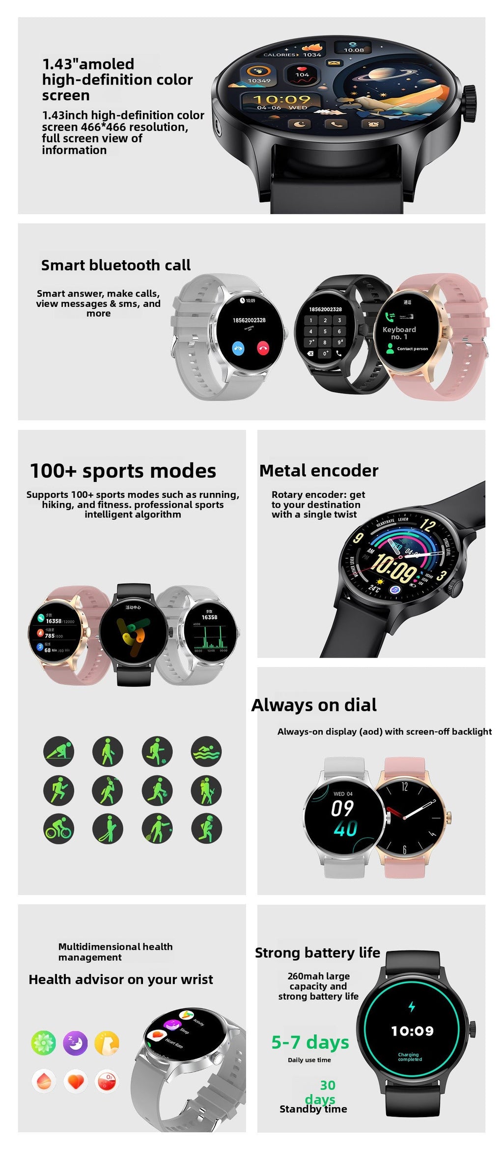 New HK30Smart watch multi-dial switching rotary button NFC Payment AMled Large Screen Factory