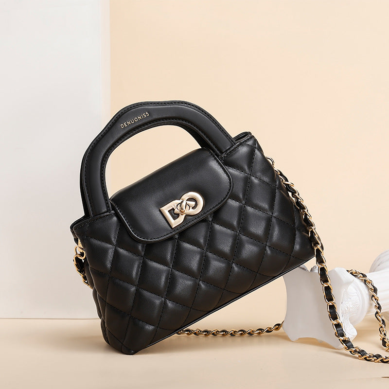 2024New Special-Interest Design Women's Handbag PU Chain Commuter Shoulder Bag Exquisite Exquisite Women's Bag