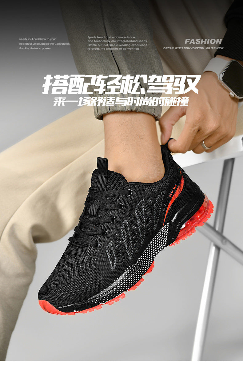 Casual sports men's shoes for teenagers, breathable fly-knit mesh shoes2025Summer Large Size Versatile Cushioned Shock Absorption Running Shoes