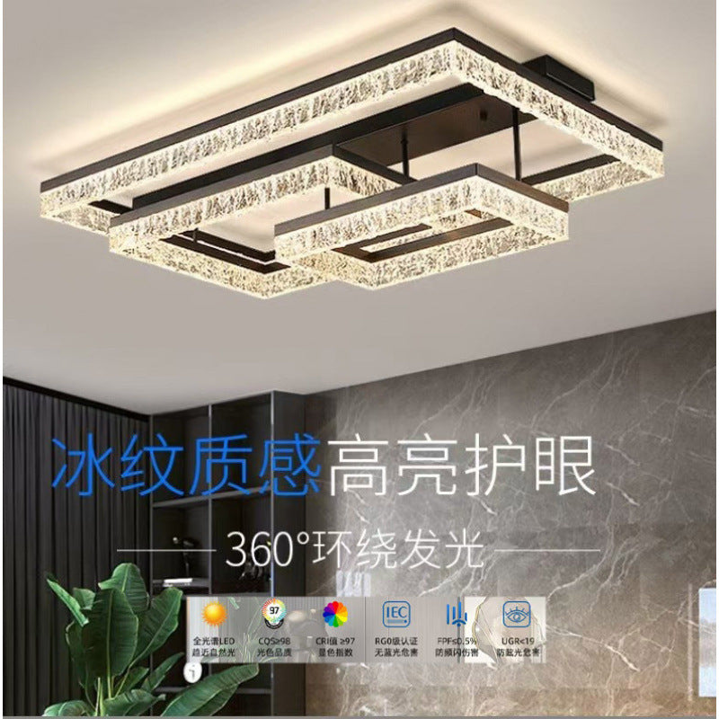 Modern Minimalist Internet Celebrity Living Room Ceiling Light Elegant Home Italian Light Luxury Ice Crack Pattern Hall Master Bedroom Lighting