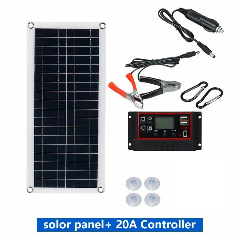 Factory Direct E-commerce 20W Solar Panel Control Kit Battery Emergency Power Solar Photovoltaic Panel