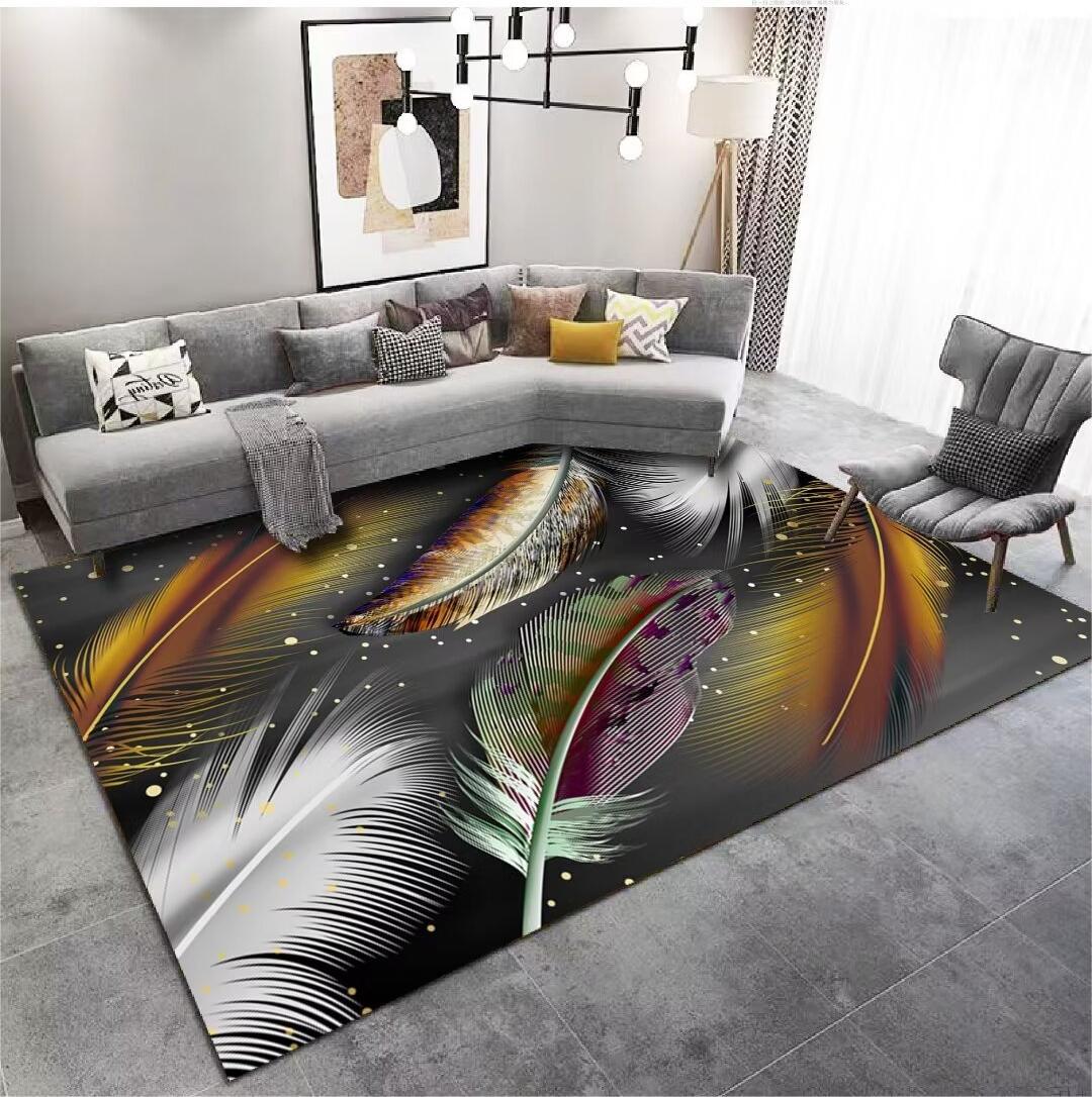 Carpet for Living Room, Stain-Resistant, Easy to Clean, Light Luxury Sofa Coffee Table Rug, Household Crystal Velvet Bedside Non-Slip Bedside Rug Wholesale