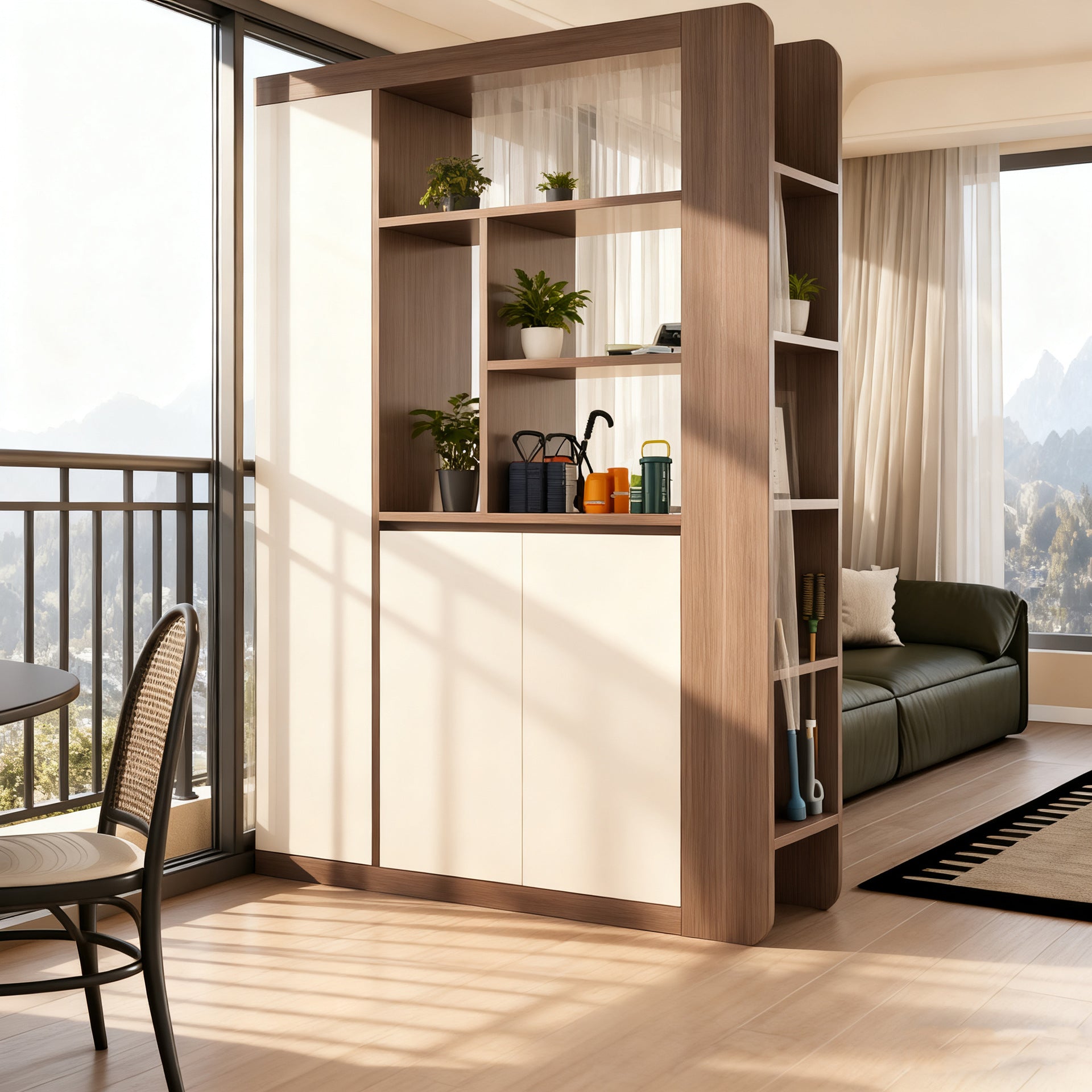 Custom Whole House Honeycomb Aluminum Alloy Entryway Shoe Cabinet Integrated Home Entrance Living Room Double-Sided Screen Storage Cabinet