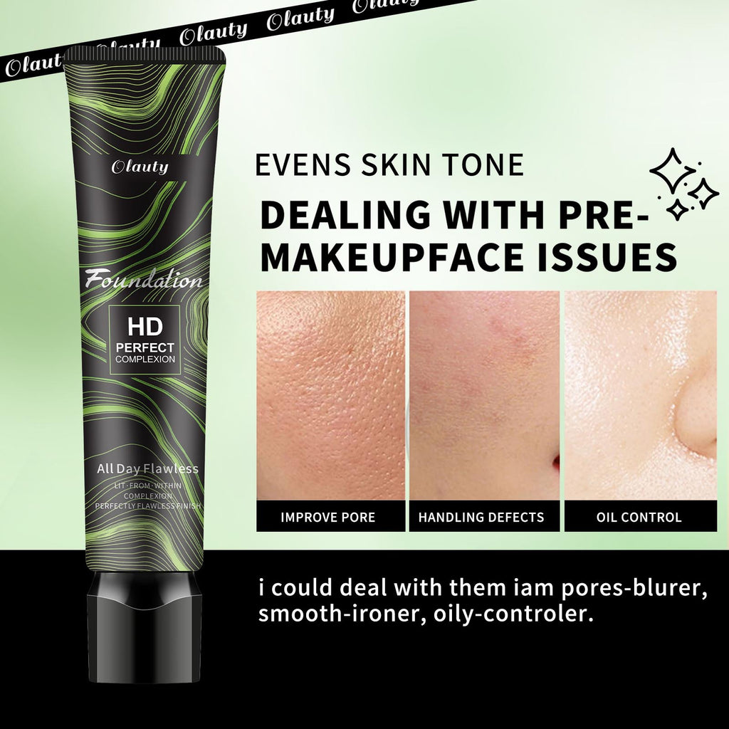 Olauty Liquid foundation waterproof sweatproof moisturizing non-cakey concealer even skin tone natural look makeup