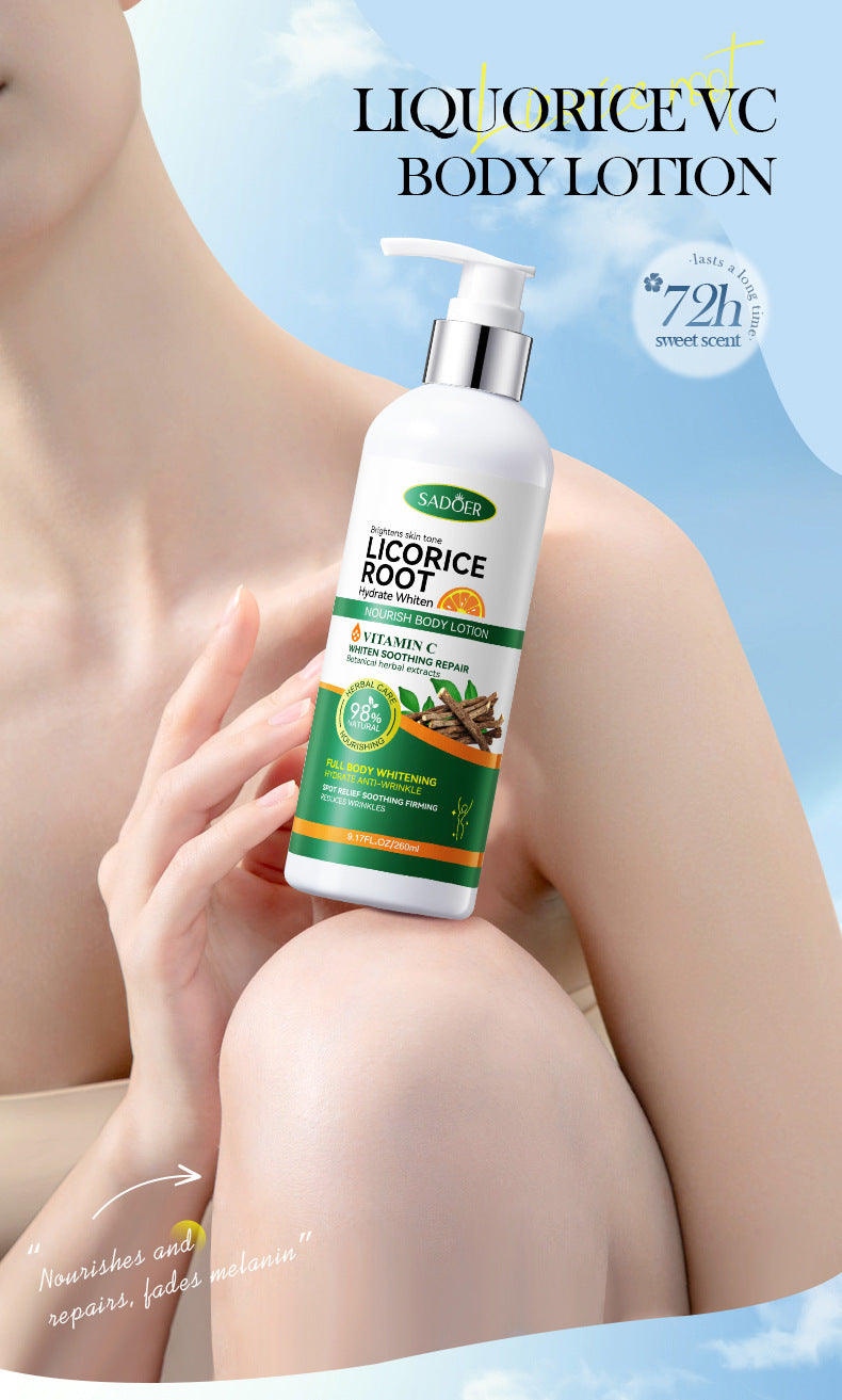 Licorice VC Body Lotion260gSADOER Whitening, hydrating, moisturizing skin care cross-border wholesale
