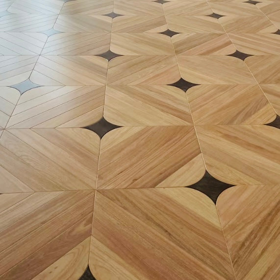 12mm Custom Square Rosewood Parquet Flooring | Engineered Hardwood Panels Deep Grain Texture Click Lock for Home Hotel Outdoor