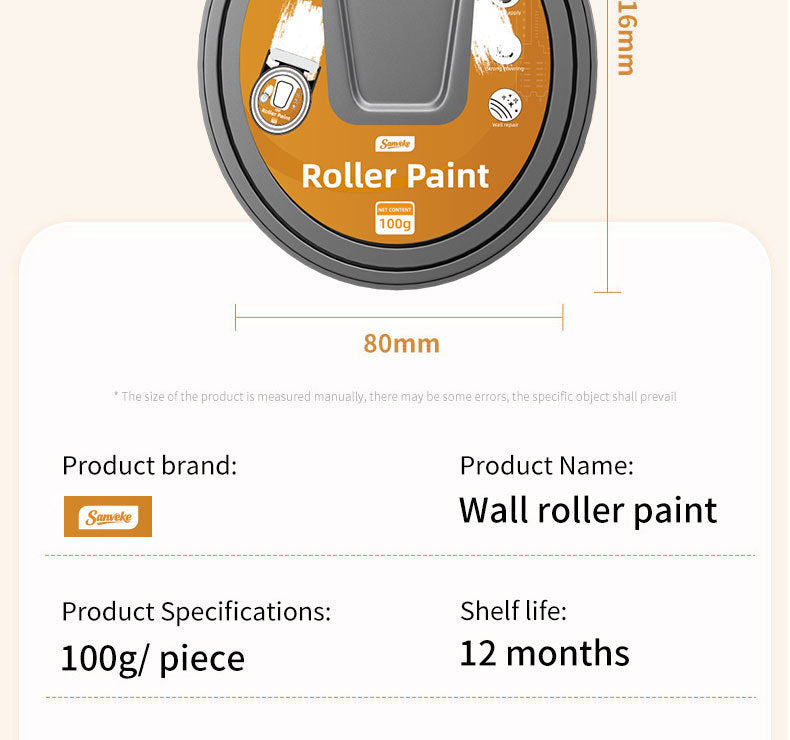Small Roller Water-Based Latex Paint Wall Renovation Stain Removal Small Roller Brush White Latex Paint Graffiti Cover