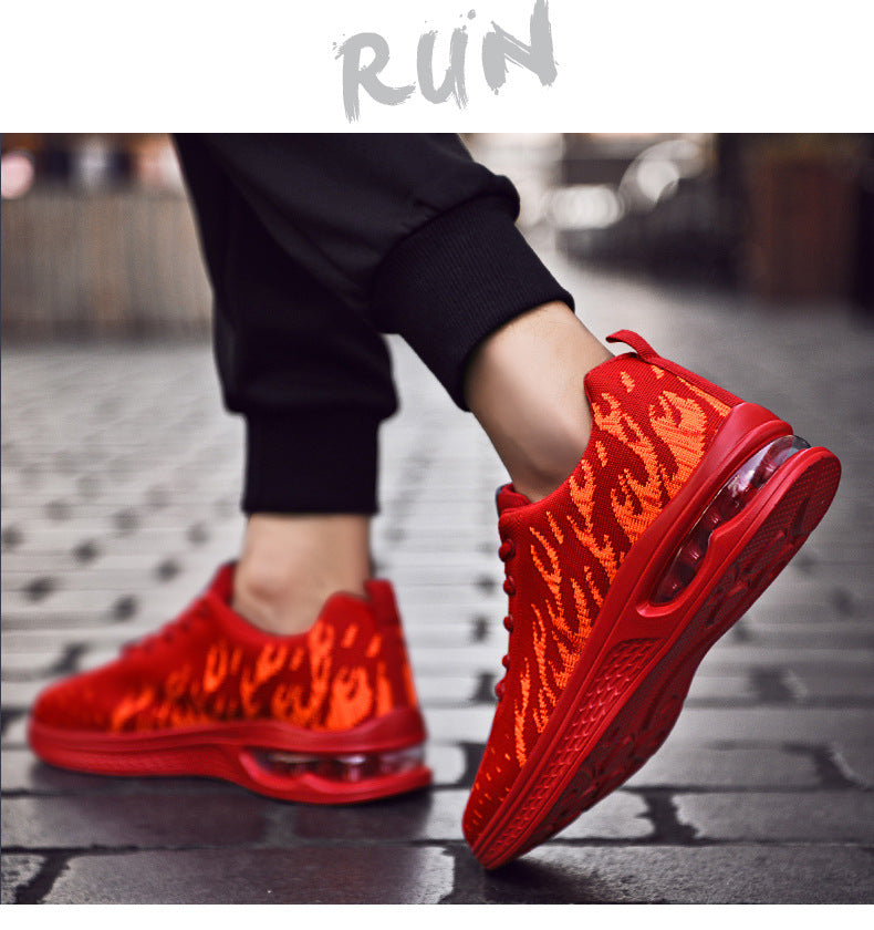 New Sports Shoes Four Seasons Casual Flyknit Breathable Cushion Running Shoes for Teenagers Ultra-light Shock-absorbing Trendy Men's Shoes
