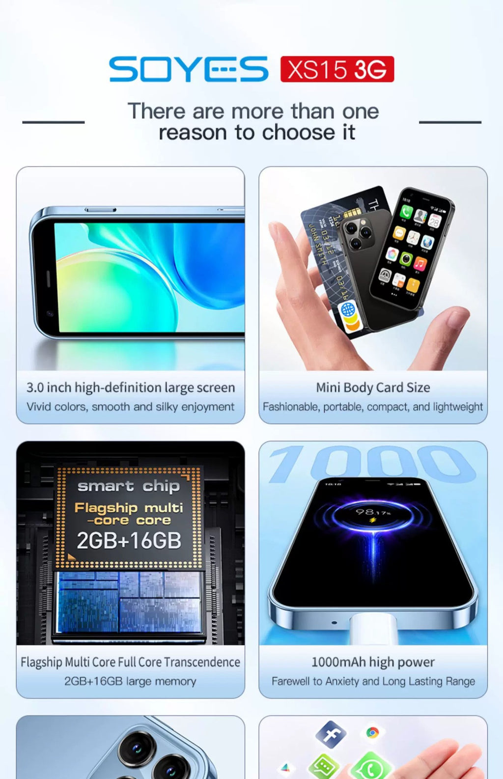 New Mobile Phone XS15 Smartphone Dual SIM Mini Phone Straight Touch Screen Android3G Hot-selling Small Mobile Phone