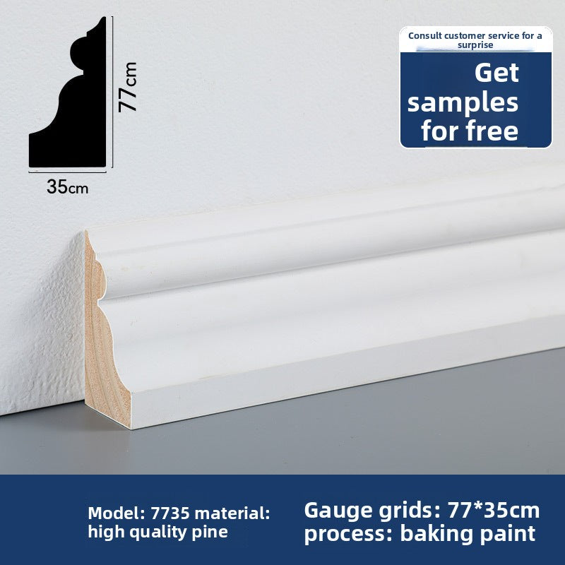 European and American popular pine skirting board, painted decorative trim, skirting line, solid wood skirting board