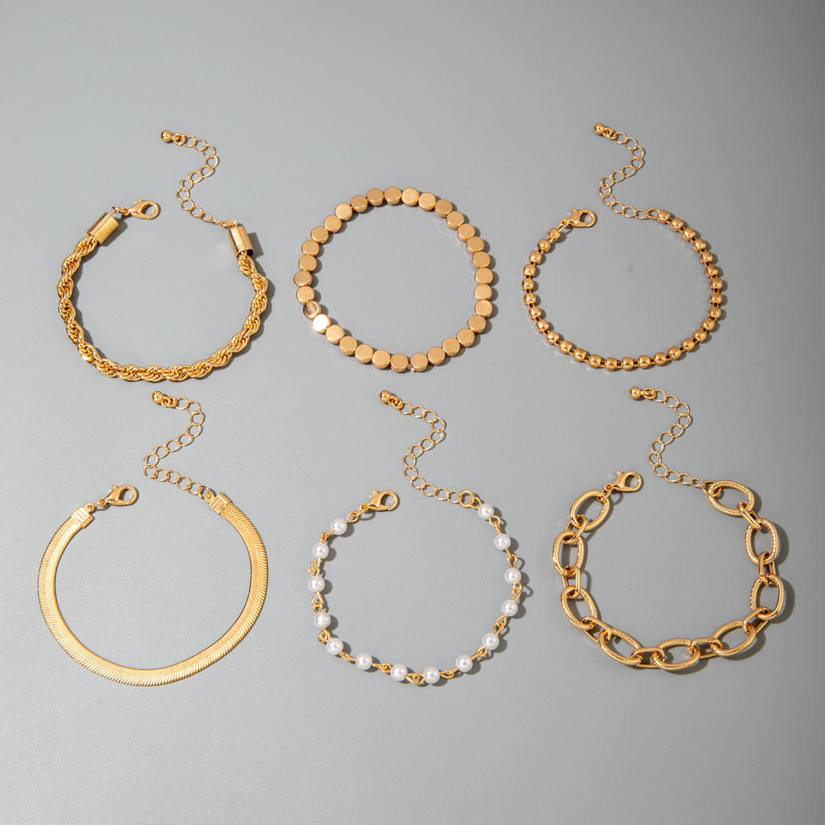 Fashionable Versatile Bracelet with Rhinestones and Imitation Pearl Set Ornament Wholesale Bracelets