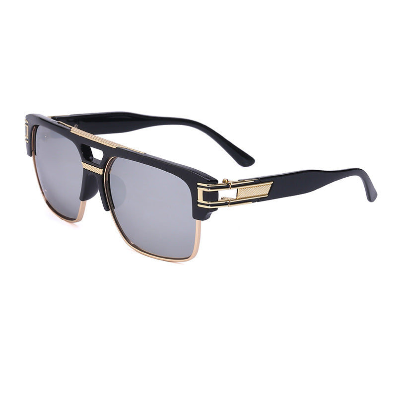 Glasses for Men Driving Special European and American Large Frame Sunglasses Men's High-end Sense Retro Trend Sunscreen Sunshade Full Frame Sunglasses